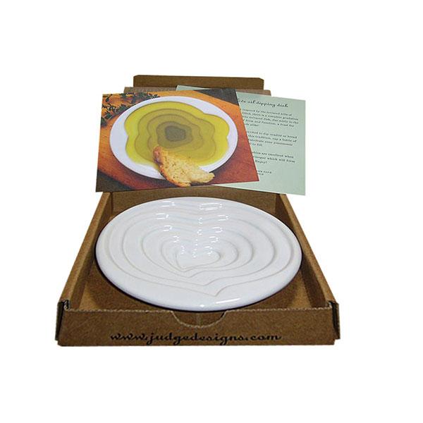 Premium Olive Oil Dipping Dish - Heart-Shaped Ceramic Appetizer Plate for Bread, Balsamic Vinegar & Spices | Perfect for Entertaining, Dinner Parties & Italian Cuisine