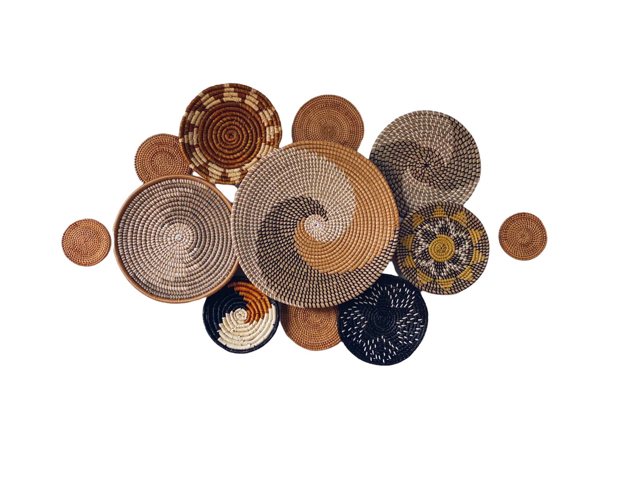 Boho Wall Hanging Basket Set - Handwoven Decorative Wall Baskets for Home Decor, Natural Woven Wall Art, Macrame Basket Collection - Perfect for Living Room, Bedroom, or Boho Chic Home Decor