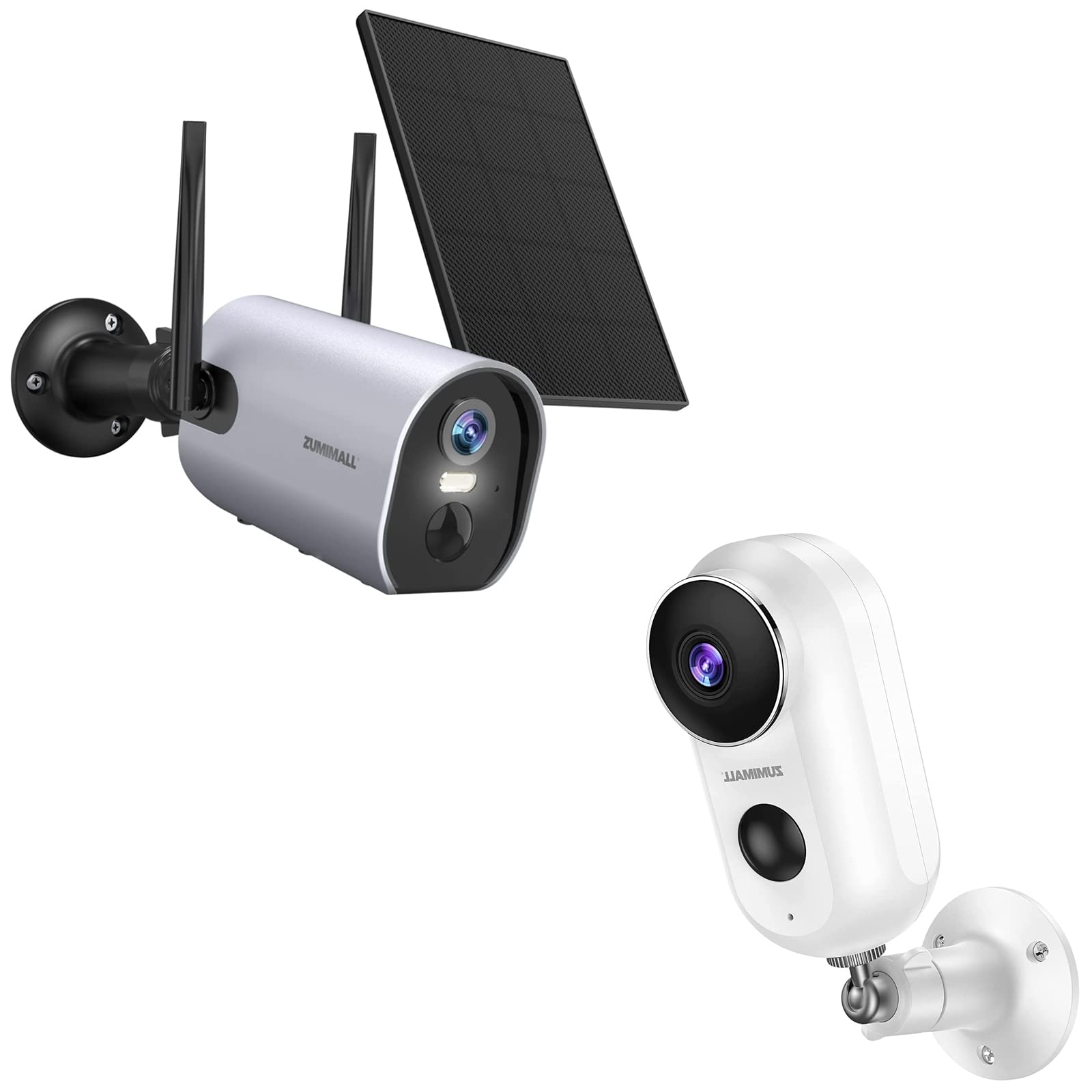 Upgrade 2K Wireless Outdoor Security Camera - Zumimall Solar Powered Surveillance Camera with Night Vision & Motion Detection, Rechargeable for Home Security, Indoor/Outdoor Use, 2.4G WiFi - Perfect for Backyard, Garage & Property Monitoring