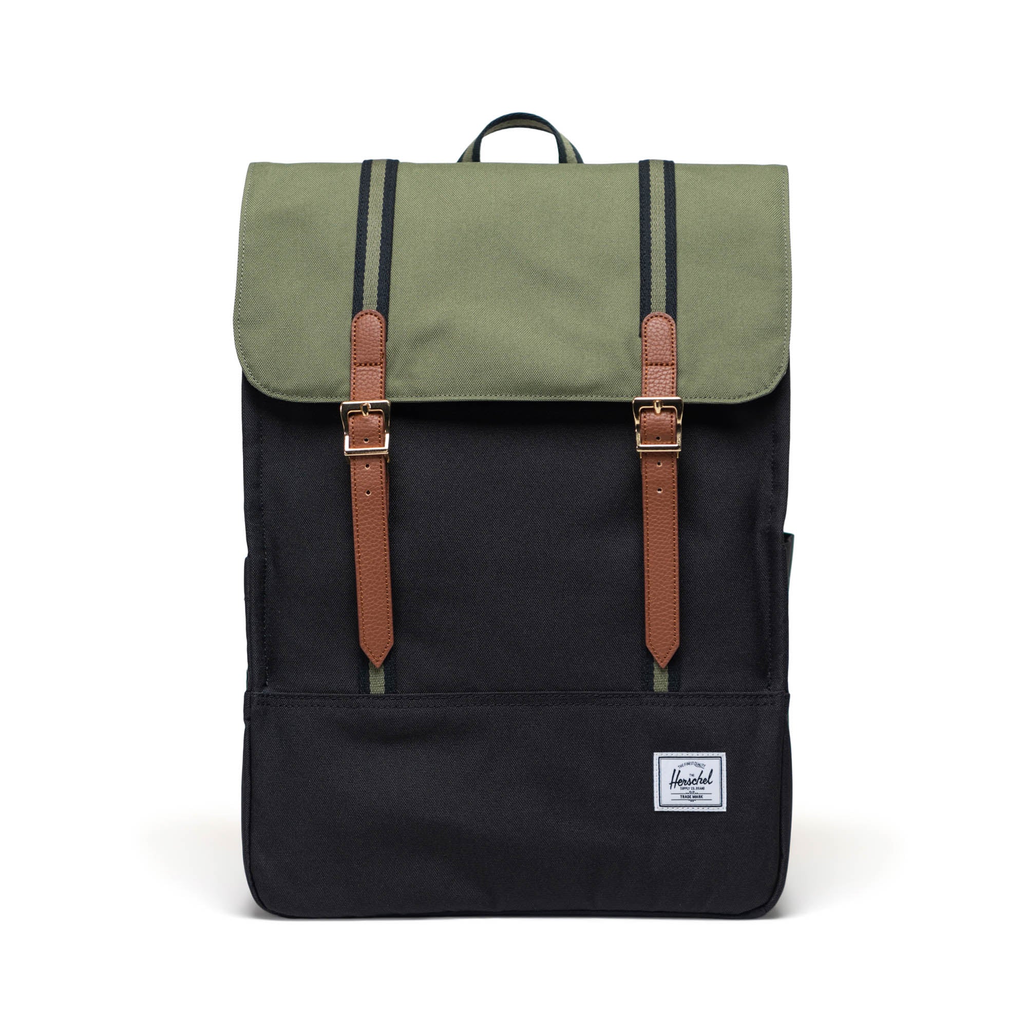 Herschel Survey Backpack - Black & Four Leaf Clover Design - Durable Laptop Backpack for School, College, Travel & Everyday Use