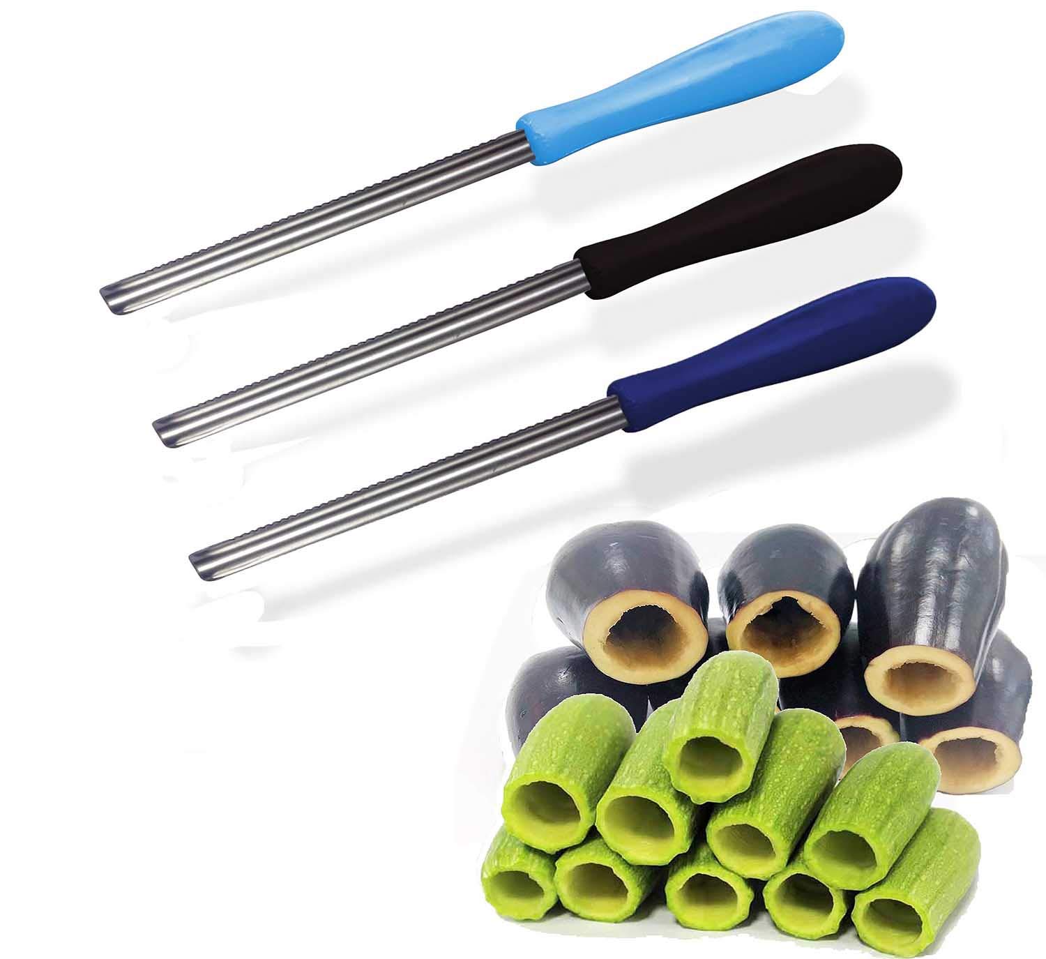 3-Pack Stainless Steel Zucchini Squash Corer Tool - 10