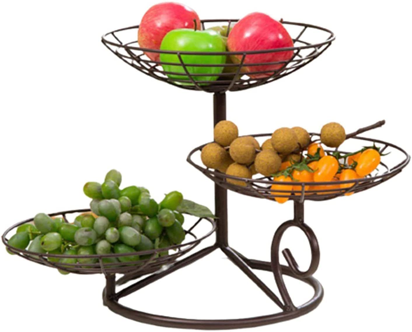 3-Tier Bronze Fruit Basket Holder - Space Saving Kitchen & Dining Table Organizer for Fresh Fruits, Vegetables, and Snacks | Perfect for Countertop Display, Pantry Storage, and Party Serving
