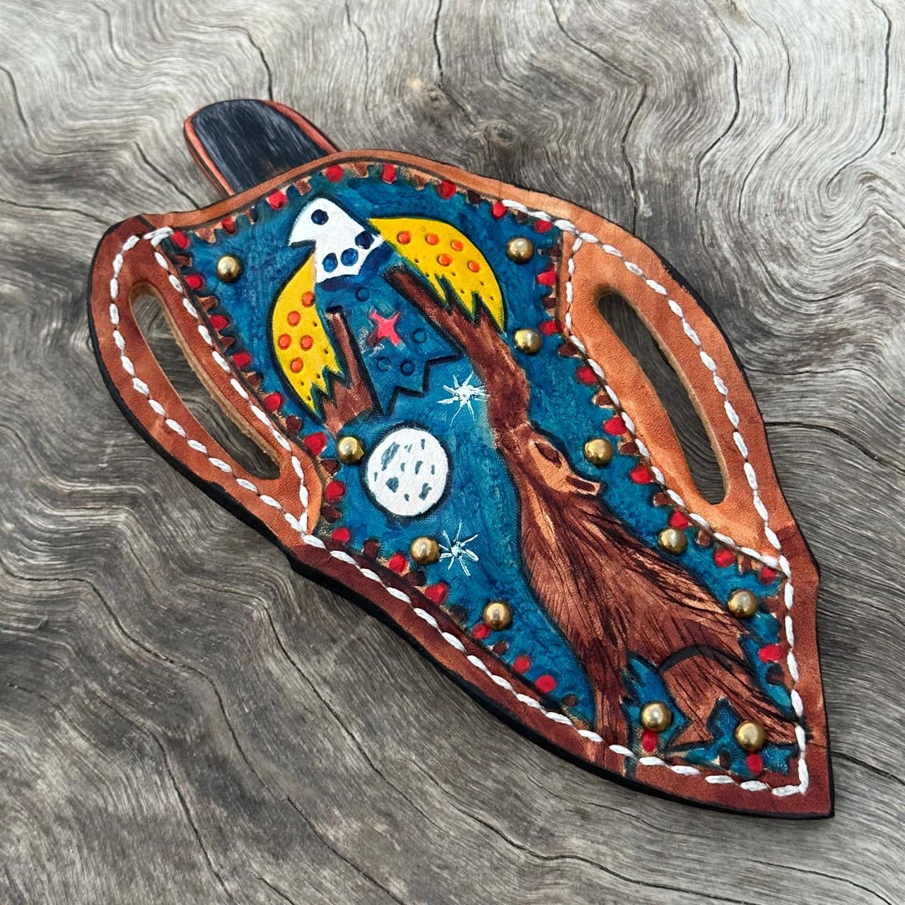 Premium Leather Knife Sheath for 4 Blades & Pocket Knives - Durable Multi-Blade Holder for Hunting, Camping & Outdoor Adventures
