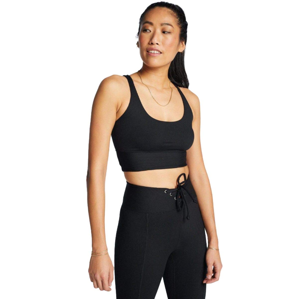 Year of Ours Women's Ribbed Gym Bra - High Support Workout Sports Bra for Yoga, Running & Fitness - Comfortable Seamless Activewear Top for Women