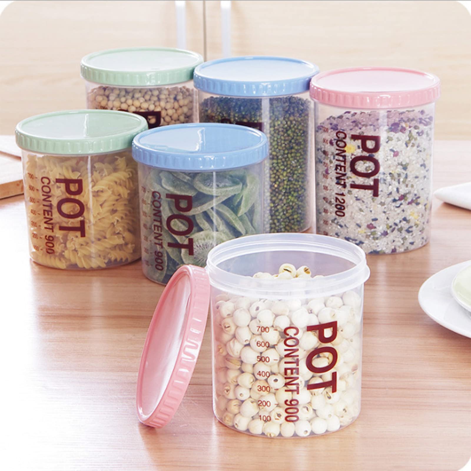 3-Piece Clear Plastic Food Storage Containers with Lids - 1500ml Airtight Kitchen Storage Boxes for Snacks, Dry Food & Meal Prep - BPA-Free Sealing Containers for Pantry, Fridge & Freezer Organization