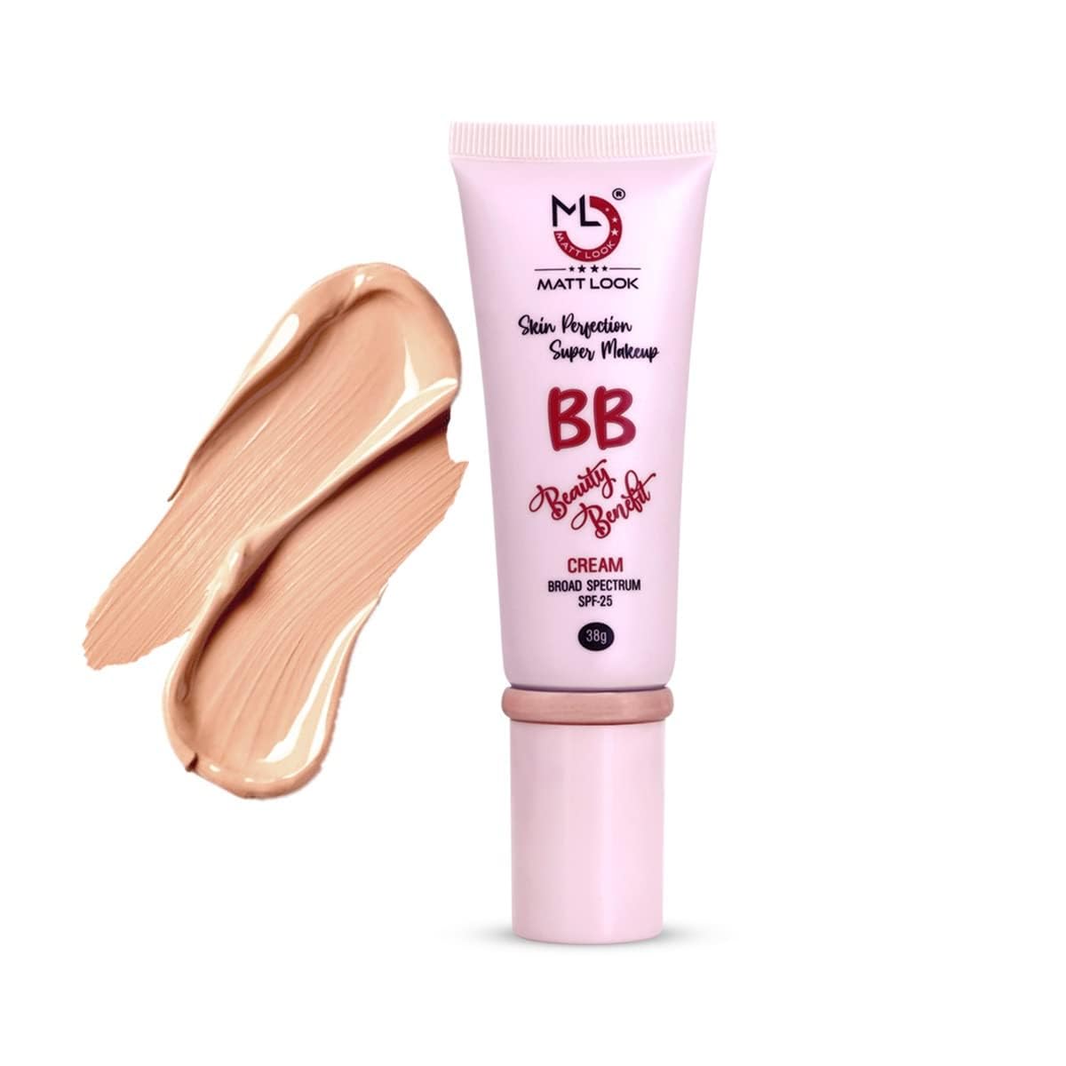 MATT LOOK Skin Perfection BB Super Makeup Cream SPF 25 - Oil Free, Lightweight, Blemish Cover & Pore Minimizing Facial Moisturizer - Deep Hydration - Almond Beige (1.34oz) | Perfect for Daily Wear, Sun Protection & Flawless Makeup Base