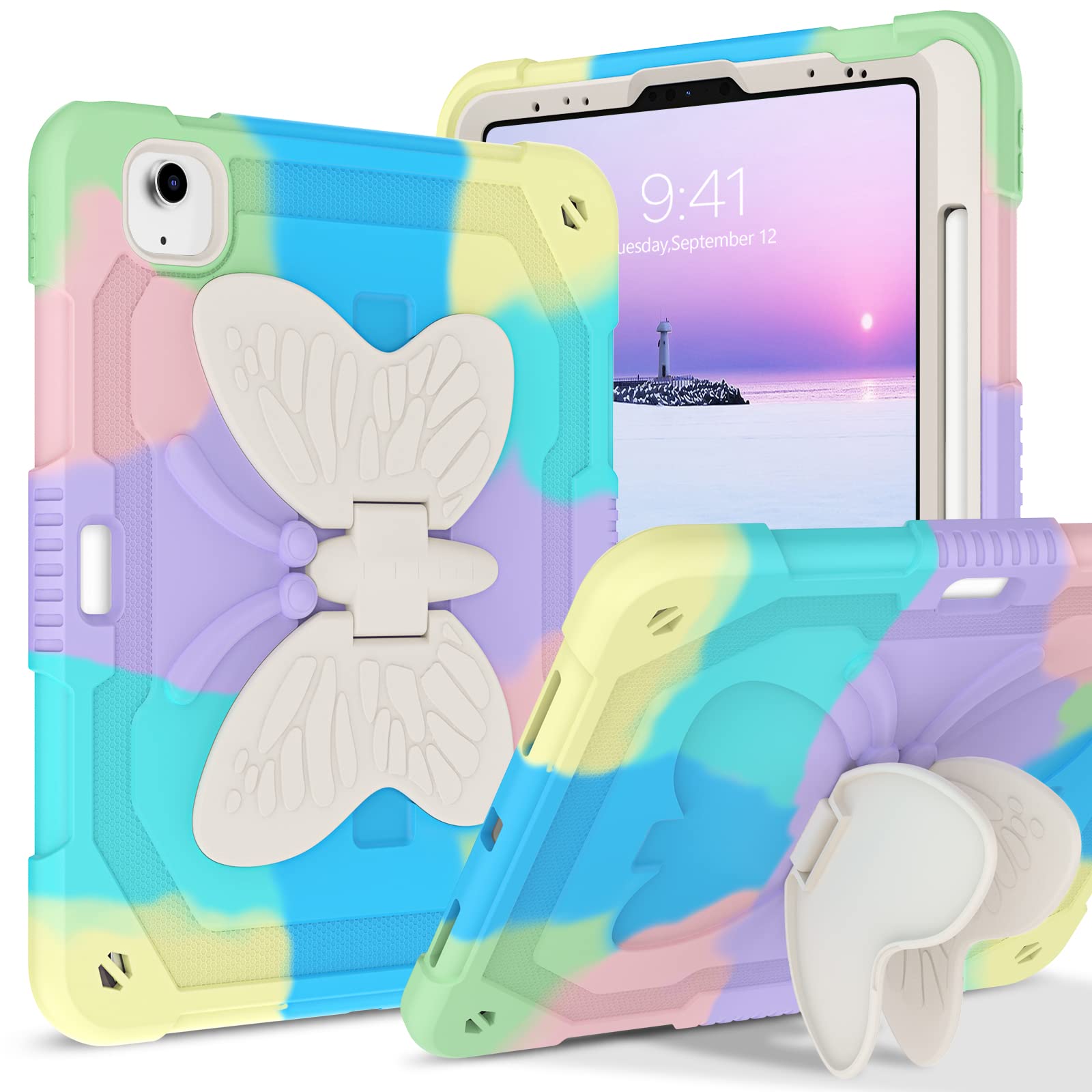 BENTOBEN Heavy Duty Rugged iPad Pro 11 Case & iPad Air 5th/4th Gen Case - 2-in-1 Protective Cover with Pencil Holder for Women, Girls & Kids (Green) - Perfect for School, Work & Outdoor Adventures
