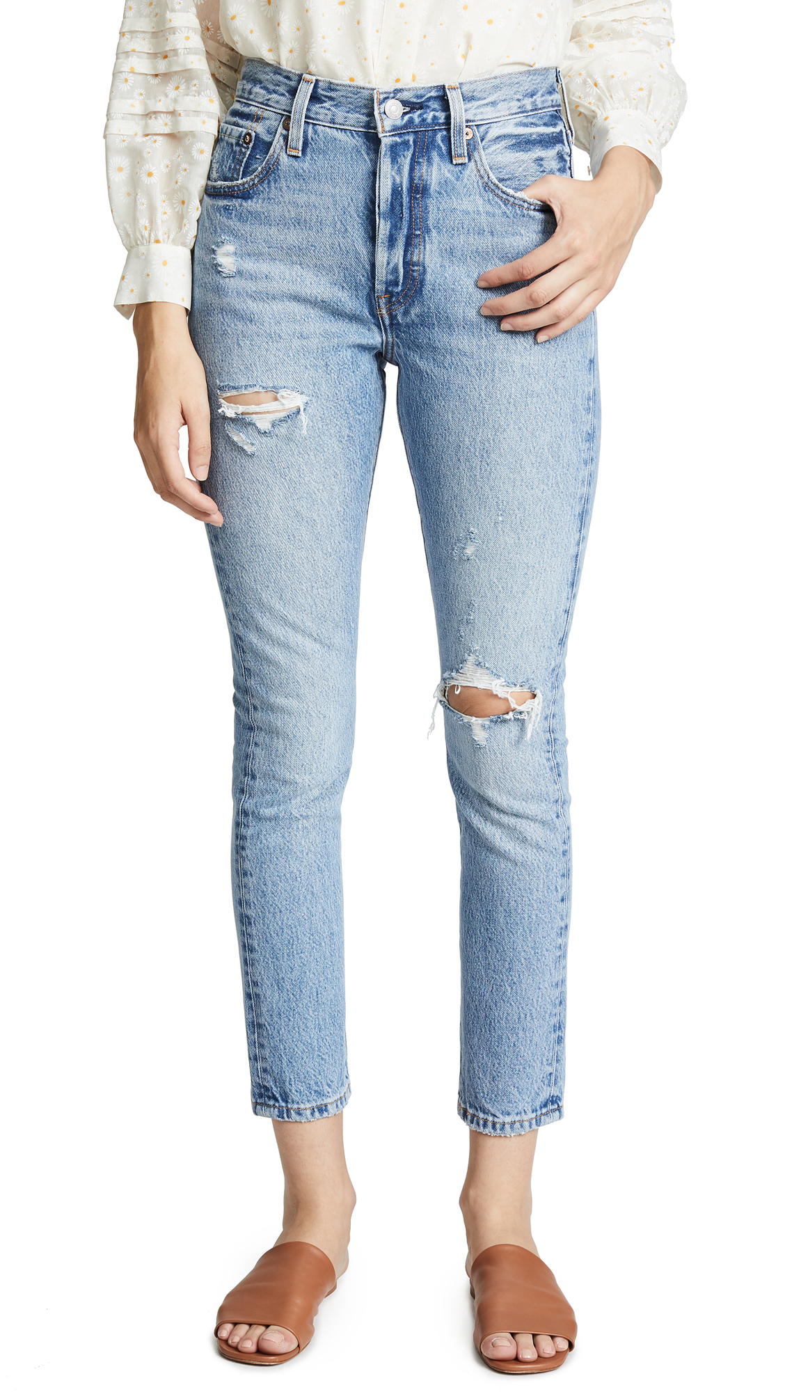 Levi's Women's Premium 501 Skinny Jeans - High Waist Stretch Denim Pants for Casual & Work Wear | Perfect for Everyday Outfits and Office Style