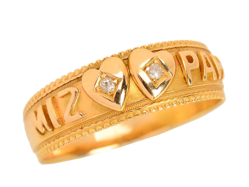 Antique Mizpah Ring from 1896 - Two Hearts as One - Vintage Jewelry for Couples, Engagements & Romantic Gifts