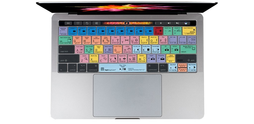 LogicKeyboard Skin for Adobe Premiere Pro CC | MacBook Pro Touch Bar Compatible | LS-PPROCC-MBP16-US | Perfect for Video Editors & Designers Working on MacBook Pro