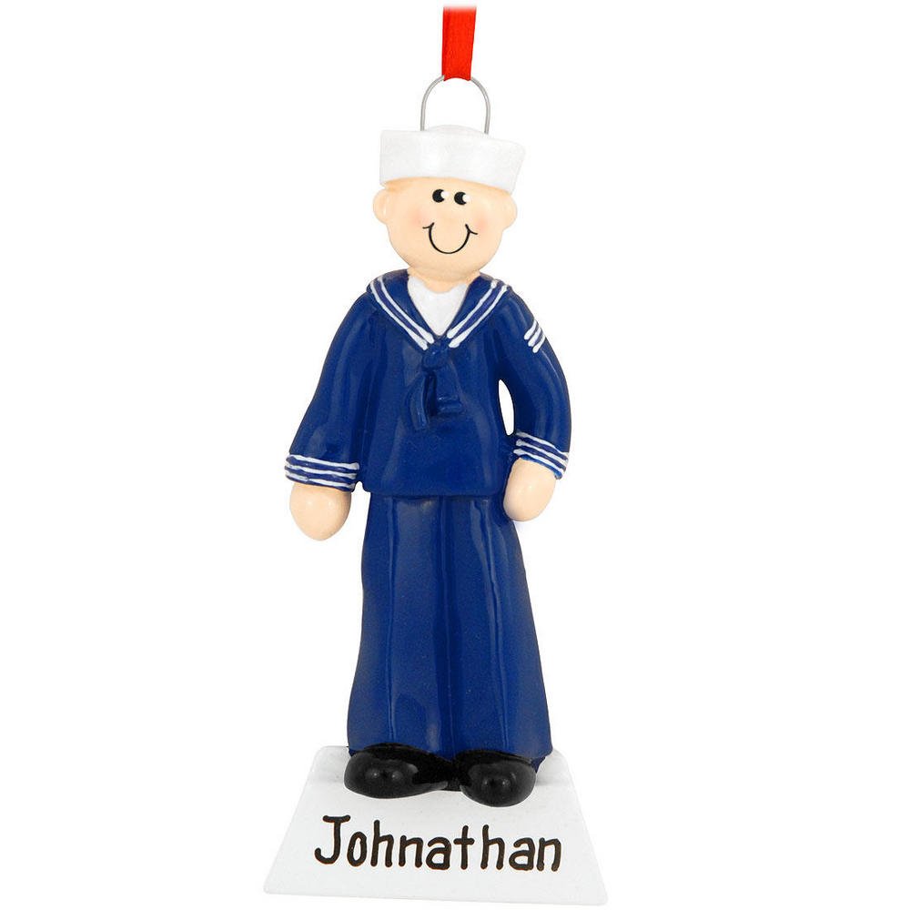 Navy Man Ornament - Handcrafted Military Decor for Christmas Tree, Home, Office | Perfect Gift for Navy Veterans, Sailors & Military Enthusiasts | Patriotic Holiday Decoration
