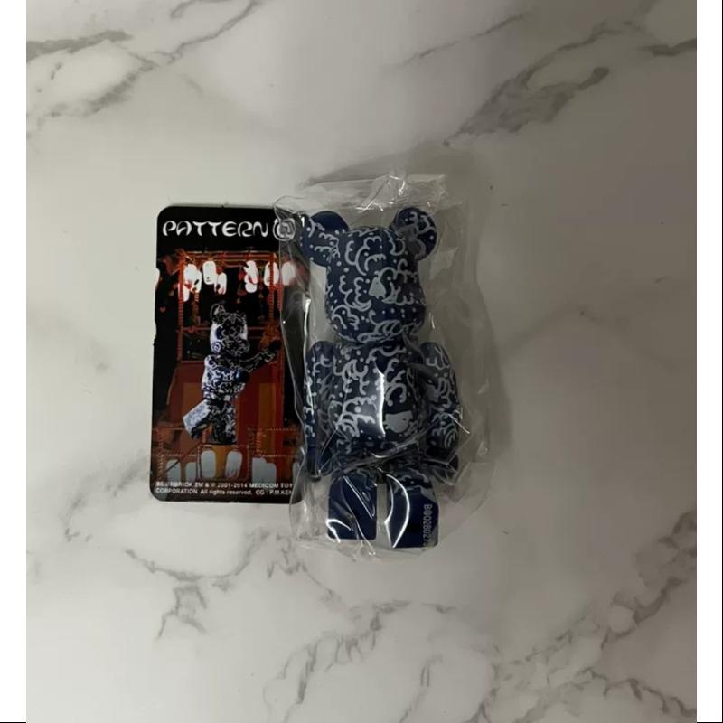 Bearbrick Series 28 PATTERN Blue Sea Wave 100% Collectible Art Toy - Perfect for Anime Fans, Home Decor & Gift Giving