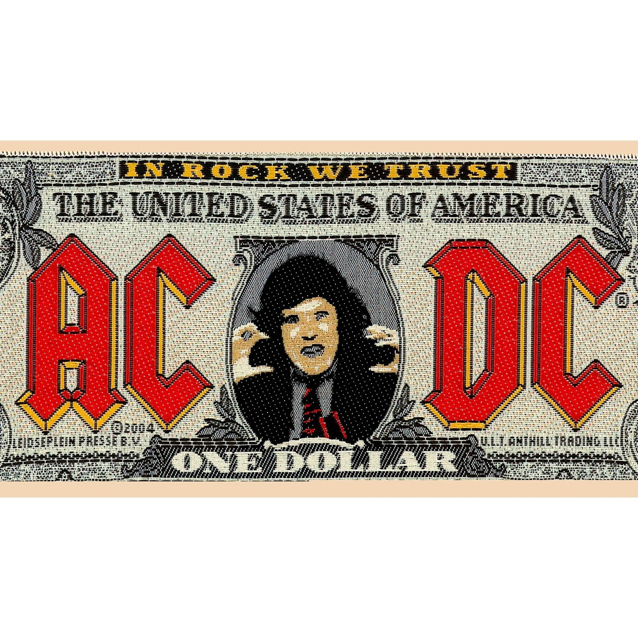AC/DC Sew On Iron On Patch - Bank Note Design - Rock Band Embroidered Badge for Jackets, Backpacks & Denim - Perfect for DIY Customization & Rock Music Fans