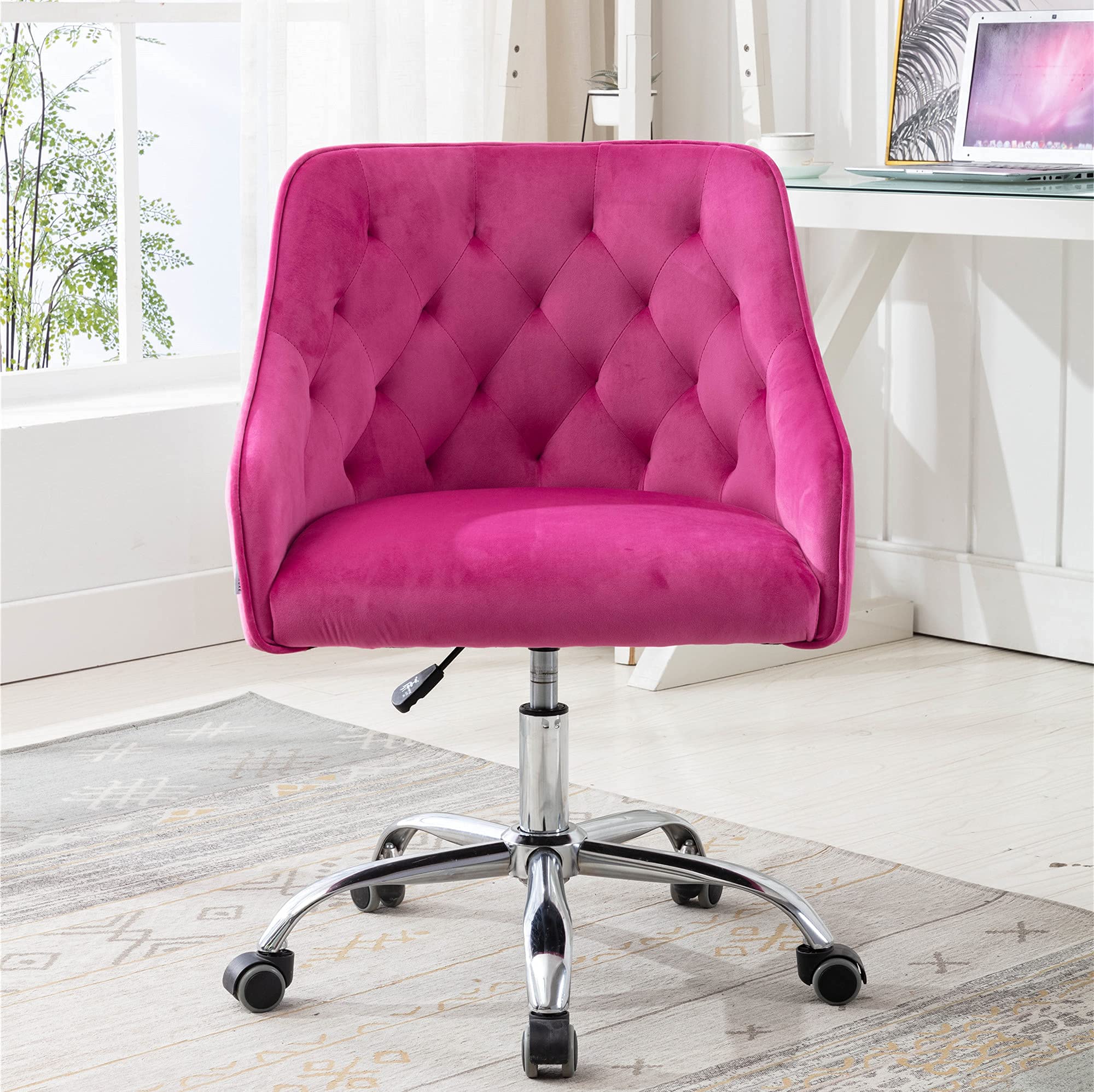 Premium Velvet Office Chair - 360° Swivel Adjustable Desk Chair with Arms | Modern Upholstered Task Chair for Home Office, Living Room & Bedroom | Ergonomic Comfort for Long Work Sessions & Relaxation