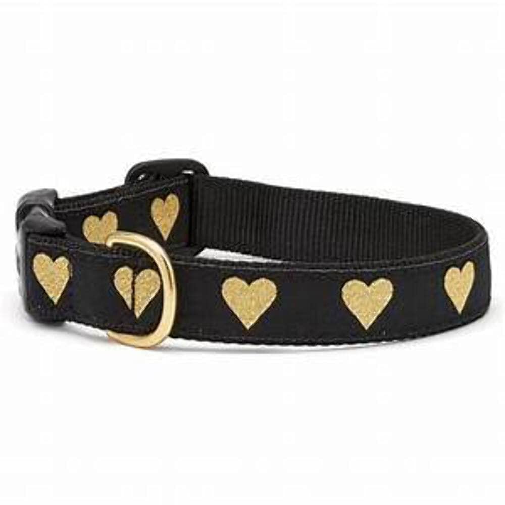 Heart of Gold Dog Collar for Small Dogs - Adjustable 9-15