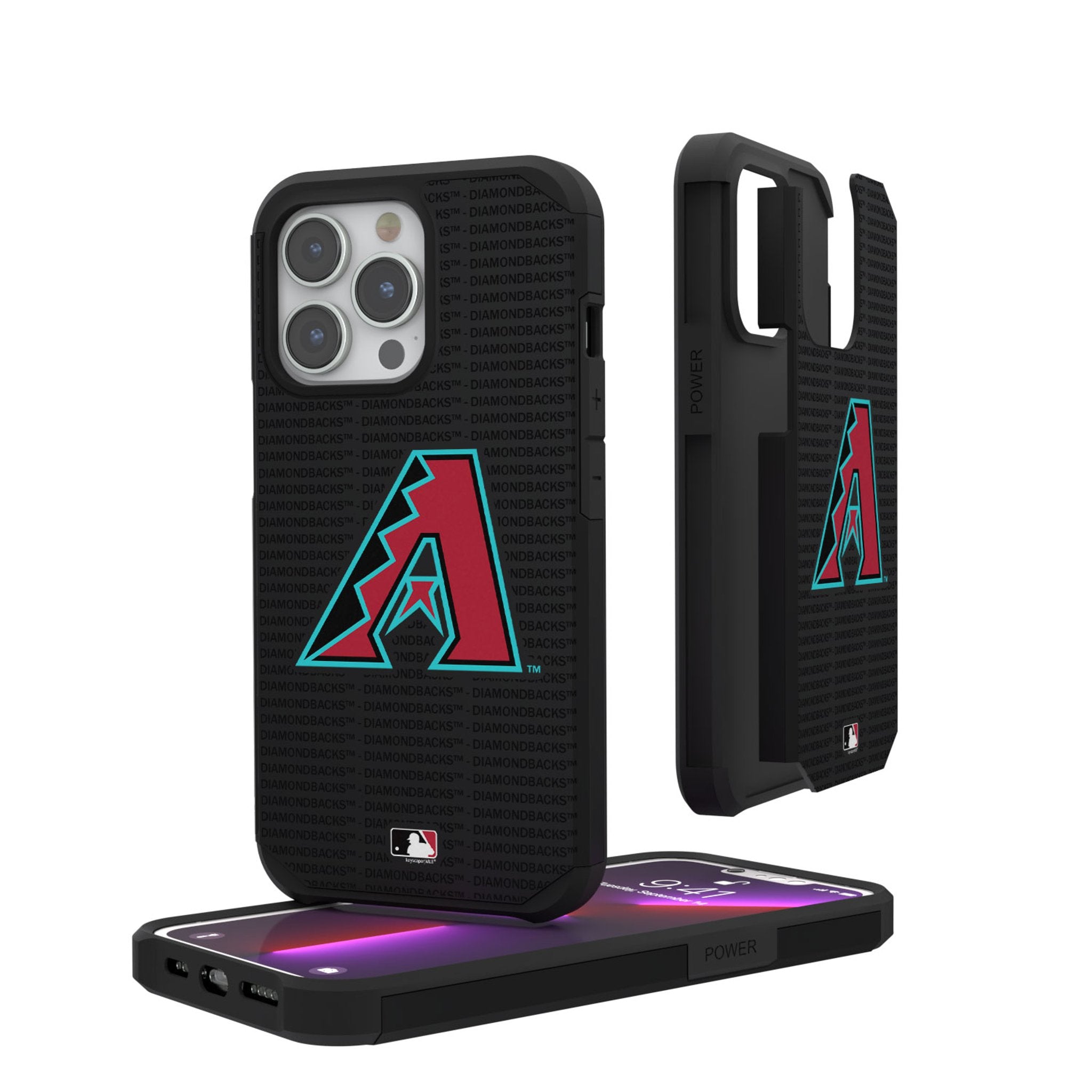 Arizona Diamondbacks Text Backdrop Rugged Shockproof Phone Case for iPhone & Samsung - Perfect for Baseball Fans & Outdoor Adventures