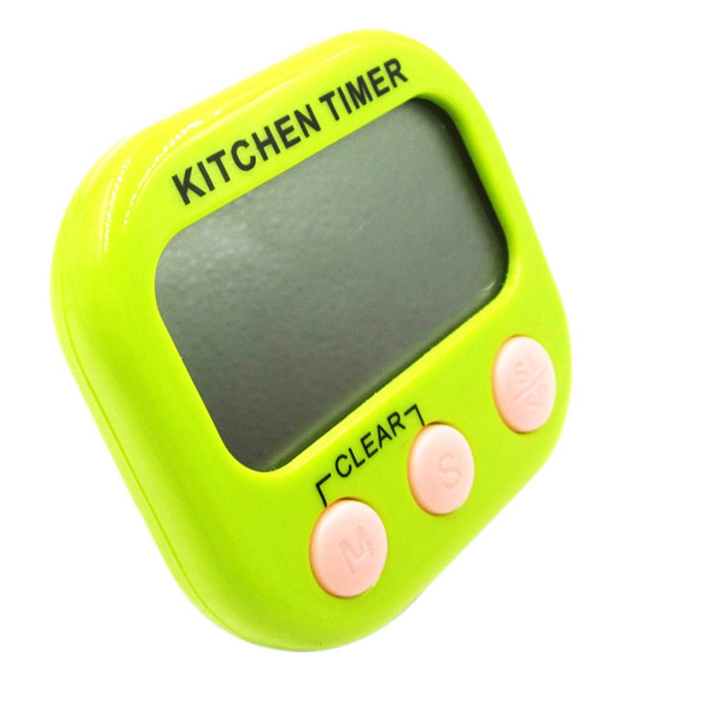 Quaanti Digital Kitchen Timer with Large LCD Display, Countdown/Count Up Clock, Loud Alarm, Green - Perfect for Cooking, Baking, and Fitness Tracking