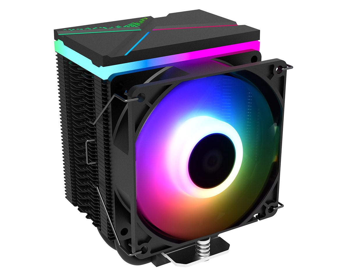 ID Cooling SE 914 XT ARGB V2 CPU Cooler - 120mm PWM Fan with Addressable RGB Lighting for PC Gaming & Overclocking - Perfect for Intel/AMD Desktop Computer Builds