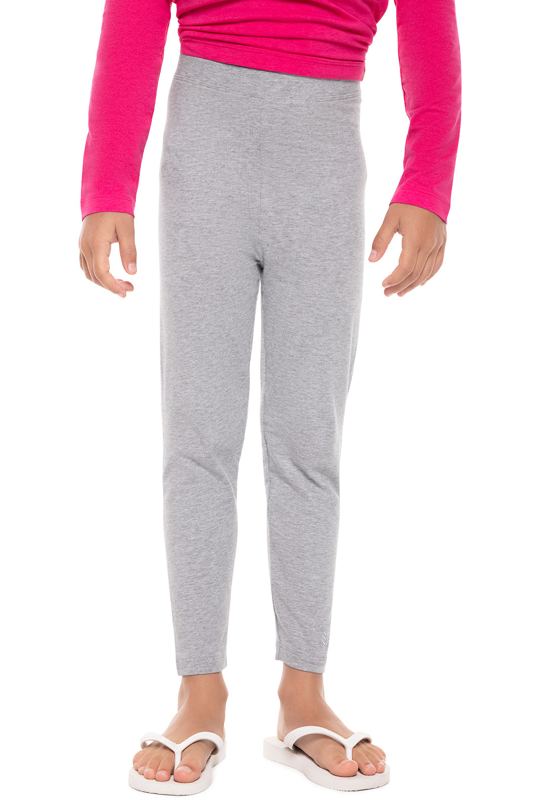 Kids Monterey Summer Leggings - Soft Stretchy Grey Heather Cotton Blend | Perfect for Playtime, School & Outdoor Activities