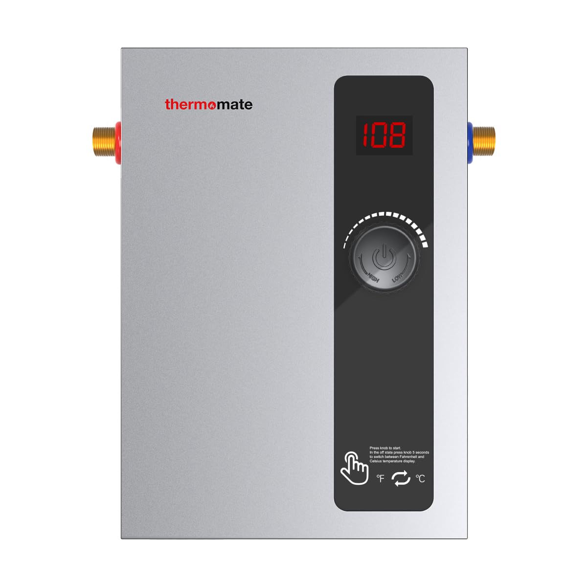 Thermomate 8kW Electric Tankless Water Heater - 240V On Demand Instant Hot Water System | Self-Modulating Technology for Energy & Space Savings | 1.56GPM Flow Rate at 35°F Rise | Perfect for Small Homes, Apartments & Point-of-Use Applications