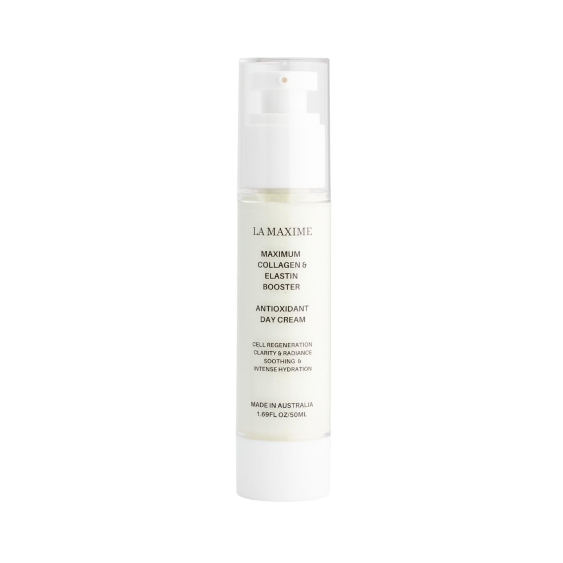 Maximum Collagen & Elastin Booster Antioxidant Day Cream - Anti-Aging Cell Regeneration for Clarity & Radiance, Soothing Intense Hydration Face Moisturizer (1.69 Fl Oz) | Perfect for Daily Skincare Routine & Dry Skin Treatment
