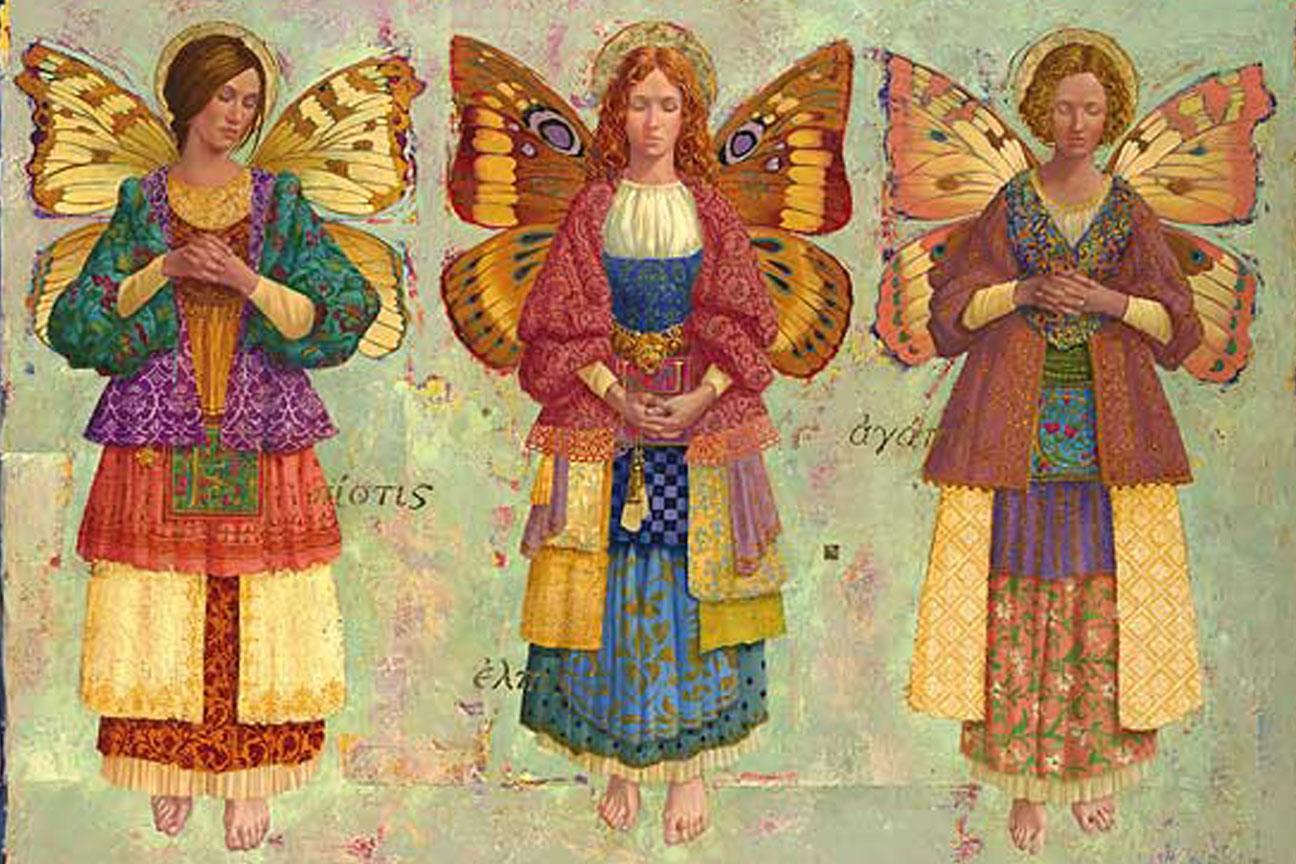 Faith, Hope and Charity - Inspirational Wall Art Decor for Home, Office & Church - Perfect for Gifts & Spiritual Spaces