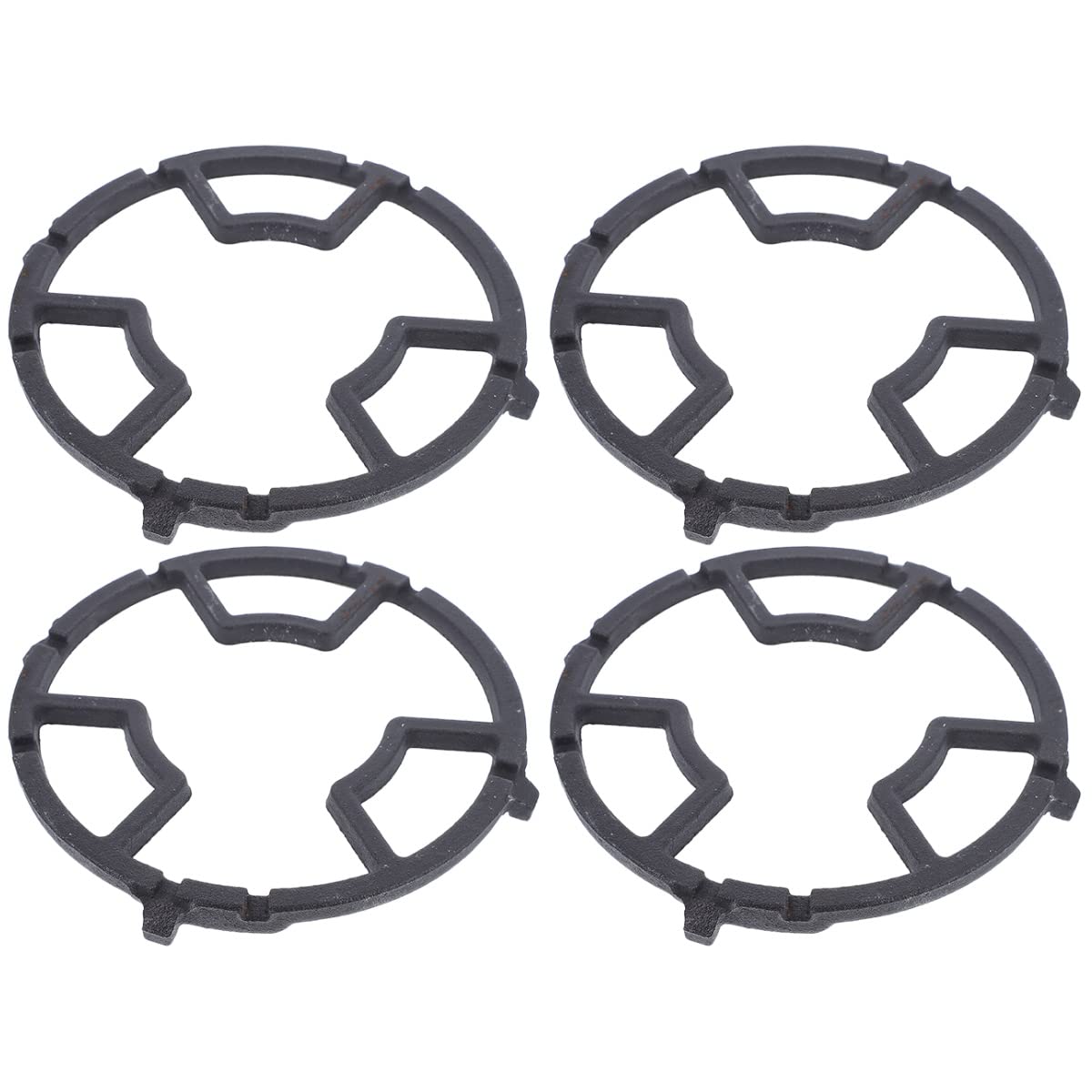 SOLUSTRE 4-Piece Universal Cast Iron Wok Ring Set - Heavy Duty Stove Bracket & Cooktop Support for Woks, Cooking Pots - Perfect for Gas & Electric Stoves - Ideal for Stir-Frying, Deep Frying & Asian Cooking