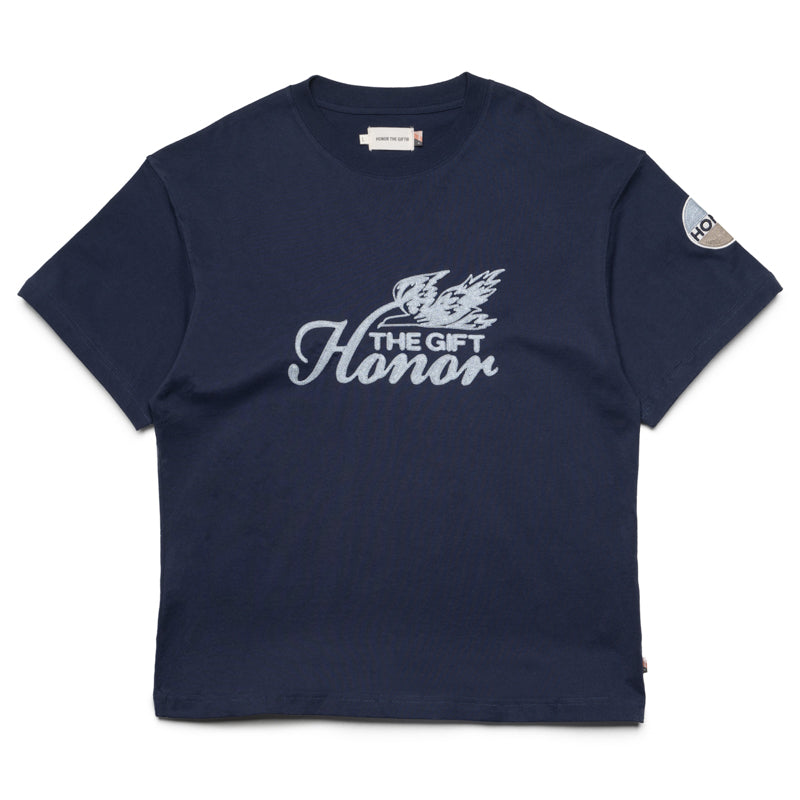Honor The Gift Auto Club Box Tee - Premium Cotton Navy Blue T-Shirt for Men | Casual Streetwear & Urban Fashion | Perfect for Daily Wear, Gym, and Outings