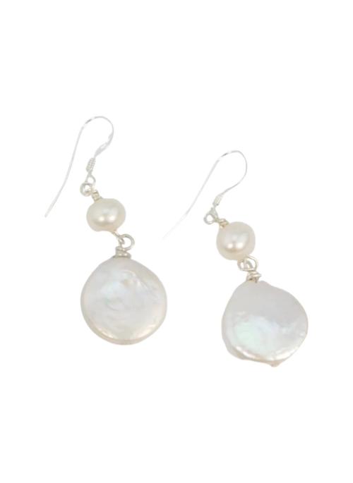 Elegant Coin Pearl Dangle Earrings for Women - Vintage Style Jewelry Gift for Brides, Parties & Special Occasions