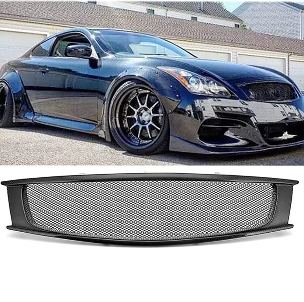 Carbon Fiber Front Grill for Infiniti G37 Coupe 2008-2013 | Replacement Grille Cover | OEM Style | Perfect Fit | Upgrade Your Car's Appearance for Street or Show