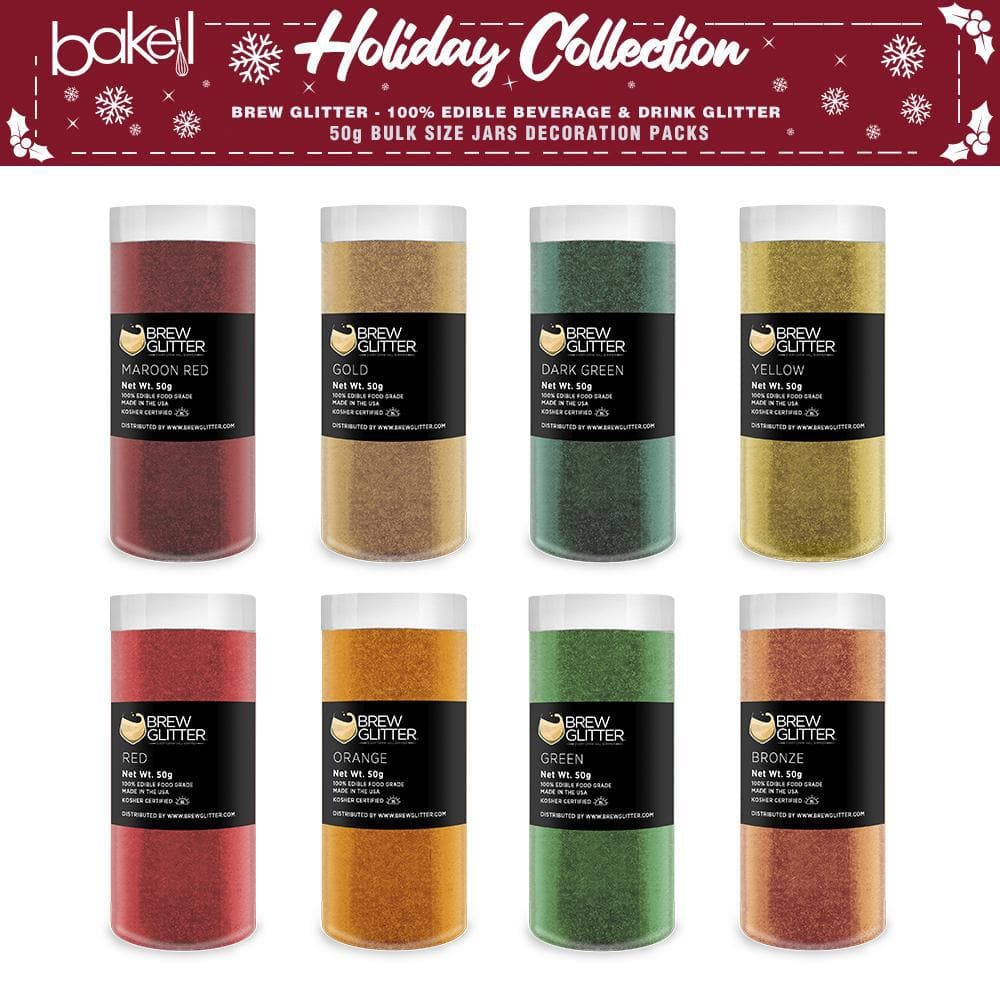 Festive Christmas Glitter Combo Pack - 8 Piece Set with 50g Jars for DIY Crafts, Holiday Decorations & Nail Art - Perfect for Gift Wrapping, Scrapbooking & Party Decor