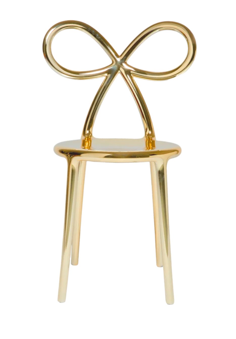 Qeeboo Ribbon Chair Metal Set of 2 - Modern Sculptural Dining Chairs for Living Room, Bedroom & Office Decor