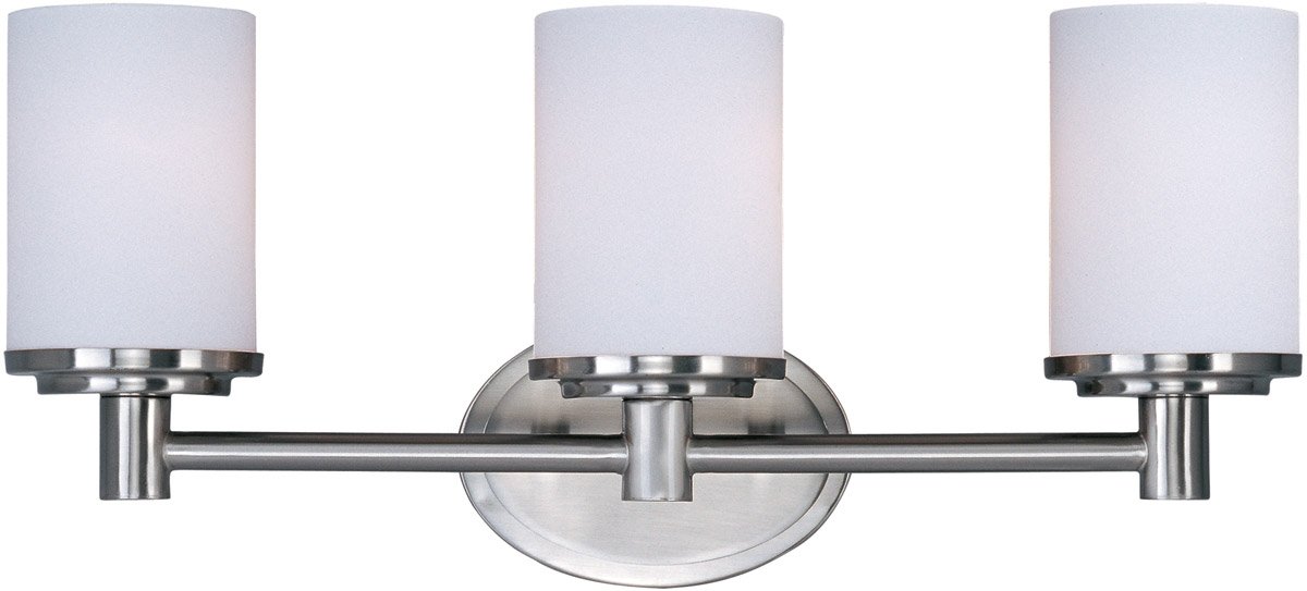 3-Light Bathroom Vanity Fixture - 21 Inch Satin Nickel Finish, Medium Base Bulbs (300W) - Perfect for Modern Bathroom Lighting & Makeup Vanity Areas