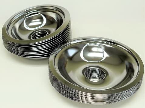 Depadmen CP5 Compatible Range Stove Chrome Drip Pans Bowls - 24 Pack (6 & 8 Inch) - Replacement for Electric & Gas Stoves - Perfect for Kitchen Cleaning & Maintenance