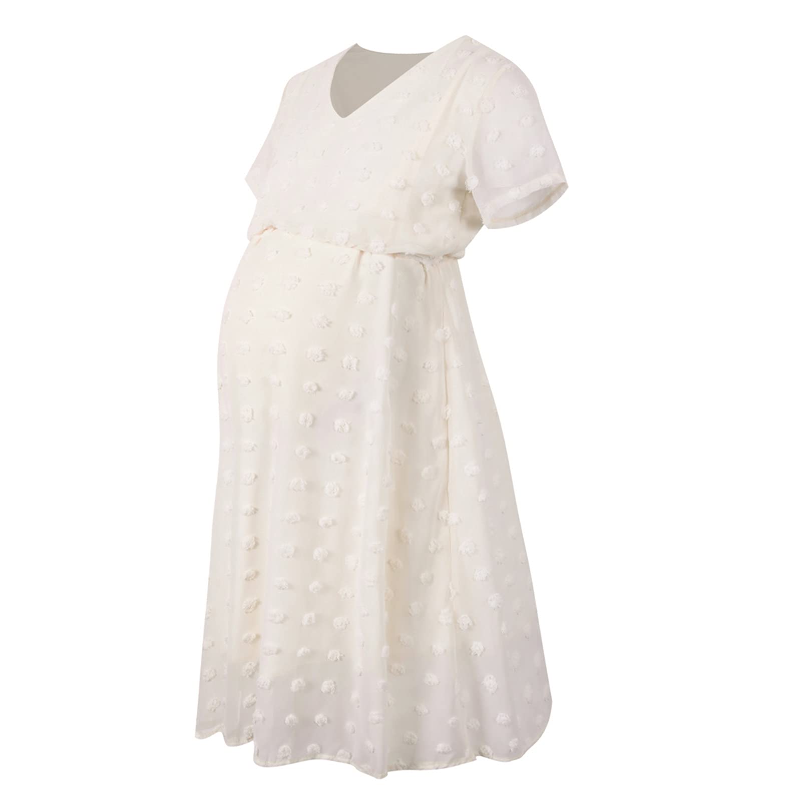 Elegant Chiffon Maternity Dress for Women - Comfortable Short Sleeve Nursing Dress for Pregnancy & Breastfeeding | Perfect for Prom, Casual Wear & Special Occasions