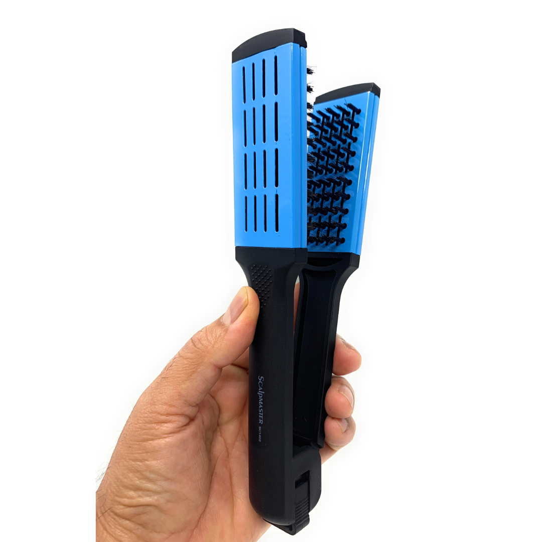 Scalpmaster SC1402 50/50 Nylon Boar Bristle Ceramic Hair Straightener Brush - Professional Styling Tool for Smooth, Shiny Hair at Home or Salon