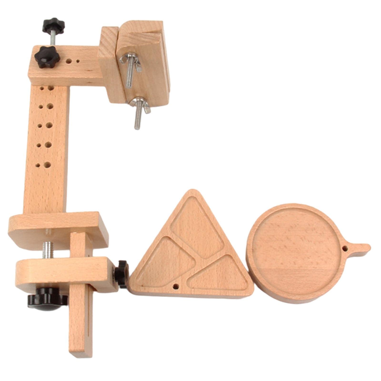 Bddalpke Wooden Embroidery Hoop Stand with 360° Rotation & Storage Trays - Perfect for Sewing, Needlework, and Cross Stitch Projects - Ideal Craft Organizer for Home, Studio, and DIY Workspaces