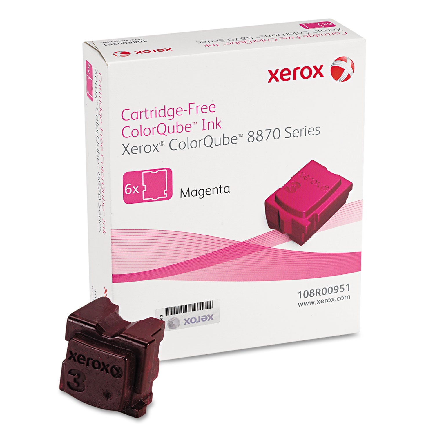 HP 108R00951 Magenta Solid Ink Stick - 17,300 Page Yield, 6/Box - Ideal for Office Printing & High-Volume Documents
