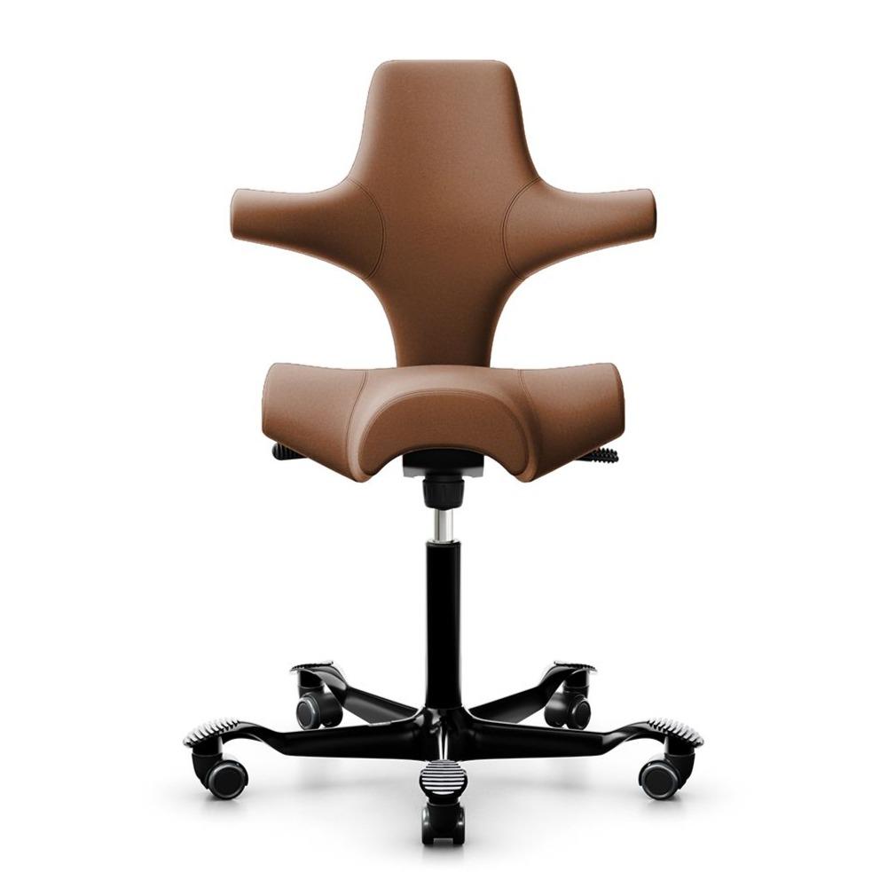 HÅG Capisco 8106 Ergonomic Office Chair - Genuine Wollsdorf Paloma Natur Leather with Black Base | Perfect for Home Office, Gaming & Workspace Comfort