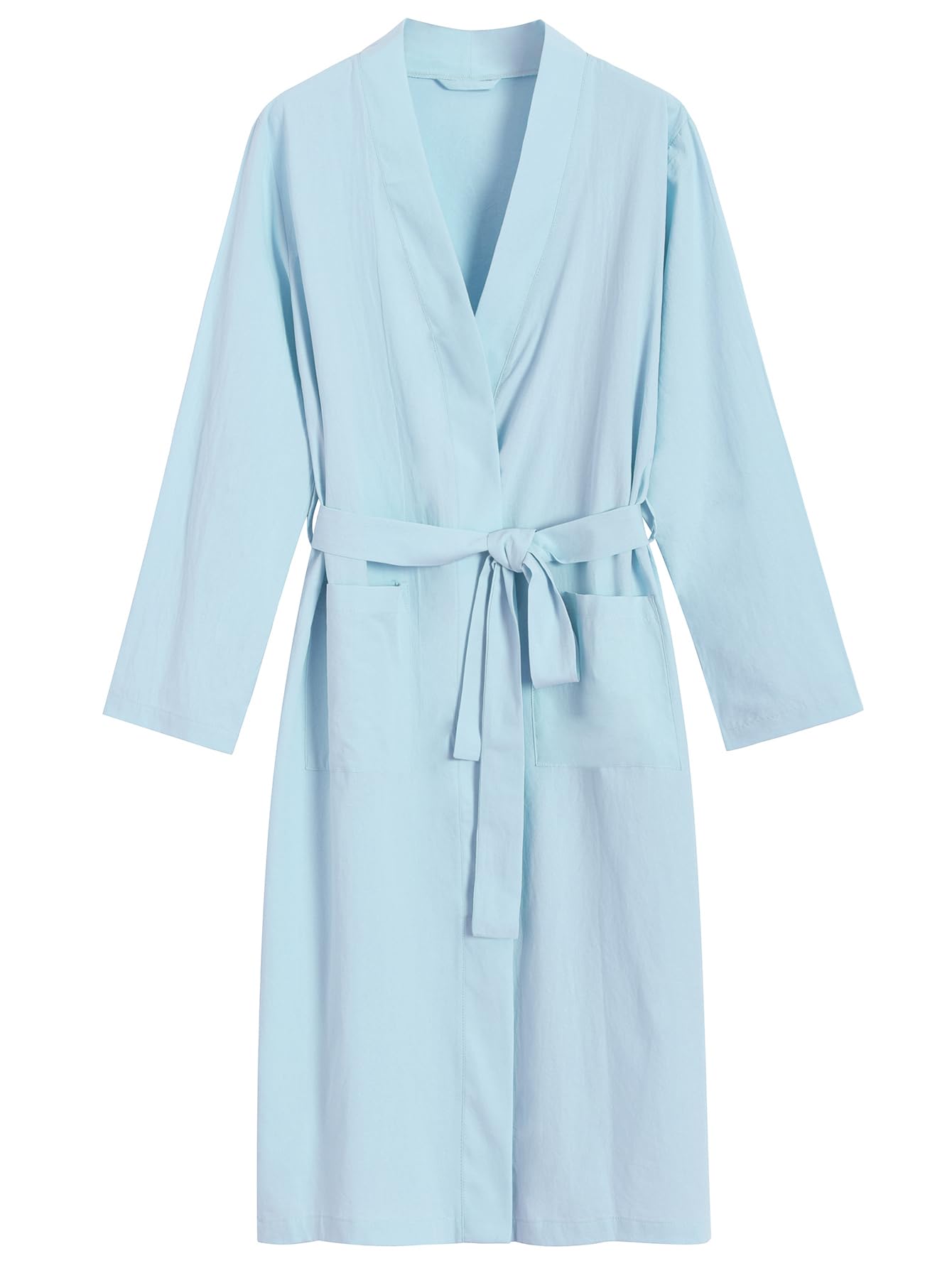 Lightweight Cotton Robe for Women - Soft Knee-Length Bathrobe with Pockets | Perfect for Spa, Lounge & Post-Shower Relaxation at Home