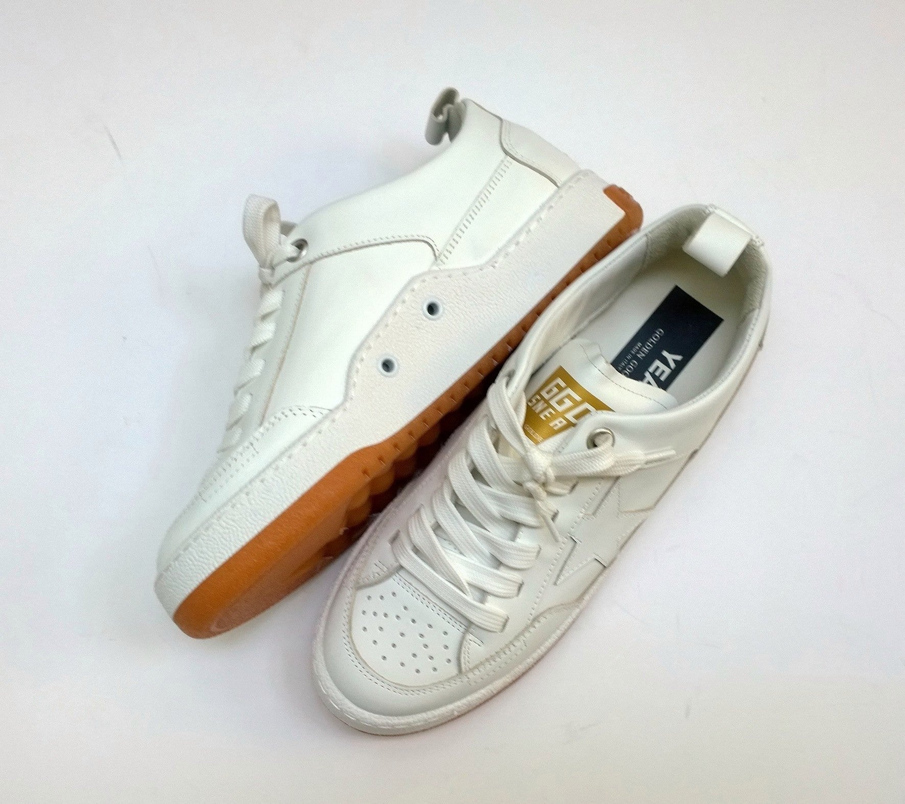 Golden Goose Yeah! White Leather Sneakers for Women - Stylish & Comfortable Casual Shoes for Everyday Wear, Walking & Travel