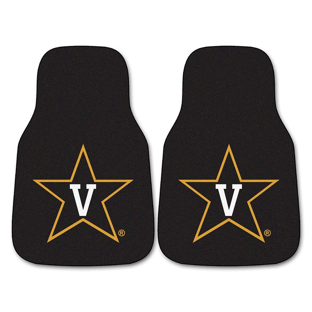 Vanderbilt Commodores 2-Piece Carpet Car Mat Set - Custom Fit Floor Mats for Cars, SUVs & Trucks - Perfect for Game Day, Tailgating & College Pride (Black/Gold)