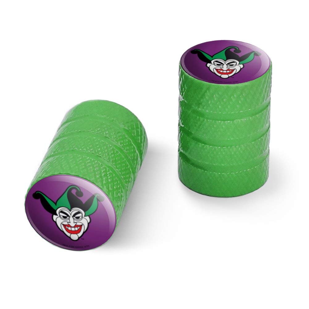 Batman Joker Symbol Aluminum Valve Stem Caps for Motorcycle & Bicycle Wheels - Durable Tire Rim Accessories for Bike Enthusiasts - Perfect for Customizing Harley, Cruiser, Sports Bikes