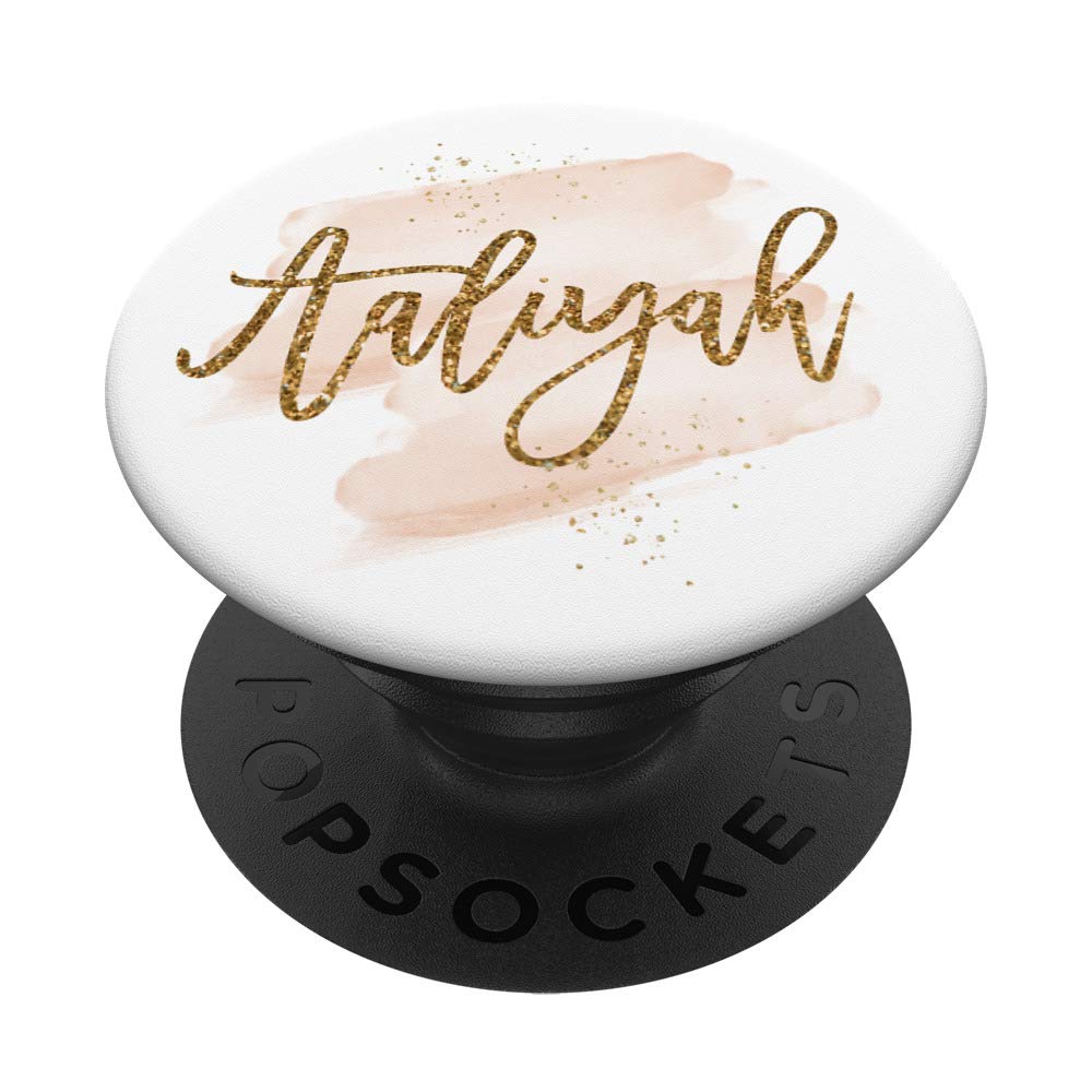 Personalized Girls Name Aaliyah Gift - Faux Gold Trendy Script PopSocket PopGrip | Swappable Phone & Tablet Grip for Everyday Use, School, and Travel