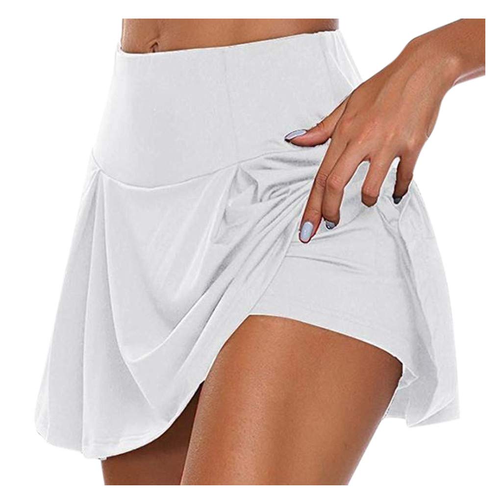 VEKDONE Women's High Waist Tennis Skorts - Lightweight Golf Skirts for Running, Workout & Sports - Breathable Activewear Shorts for Tennis, Golf & Gym