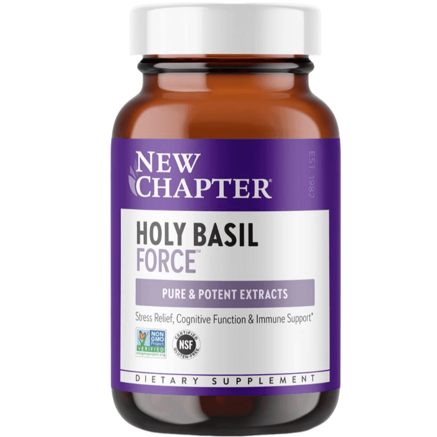 New Chapter Holy Basil Force 30 Veggie Caps - Stress Relief & Immune Support Supplement - Buy 1 Get 1 Free - Expires July 2025 - Perfect for Daily Wellness & Ayurvedic Lifestyle