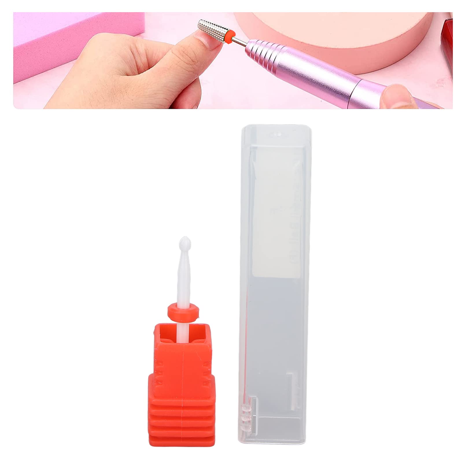 Professional Nail Drill Bits Set for Manicure - Cuticle Remover & Nail Art Tools (Red) - Perfect for Salon & Home Use