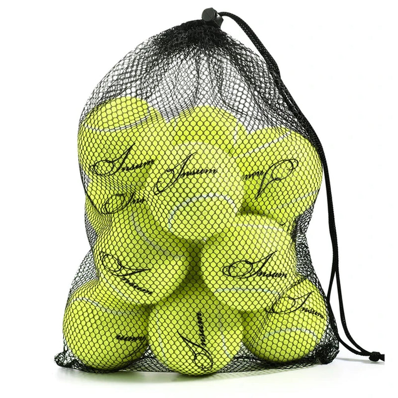 12 Pack Dog Tennis Balls with Mesh Storage Bag - Durable Fetch Toys for Small & Large Dogs - Perfect for Outdoor Play, Training & Beach Trips