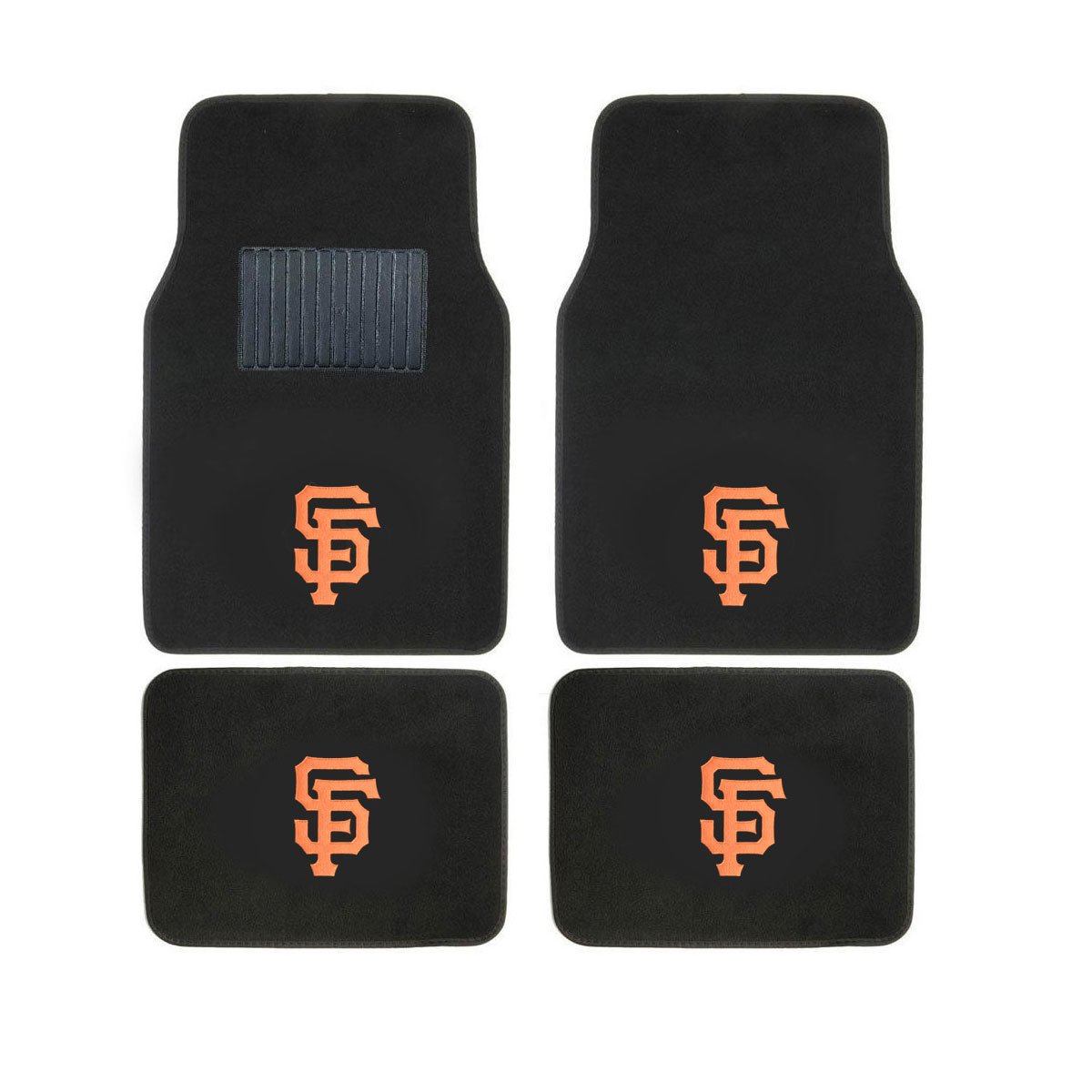 Premium 4-Piece Universal Fit Car Floor Mats Set - Front & Rear Plush Logo Mats for Cars, SUVs, Trucks | All-Weather Protection & Luxury Interior Upgrade