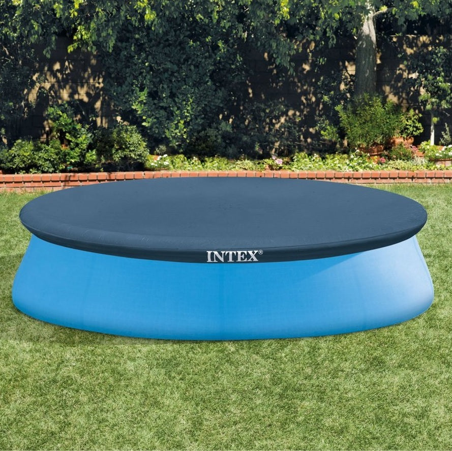 Intex 10-Foot Inflatable Easy Set Pool Cover - Heavy Duty, UV Resistant, Weatherproof Protection for Above Ground Swimming Pools | Perfect for Summer, Backyard, and Family Outdoor Use